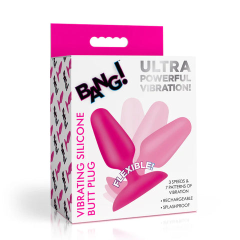 Flexible Vibrating Silicone Butt Plug - Pink Anal Products
