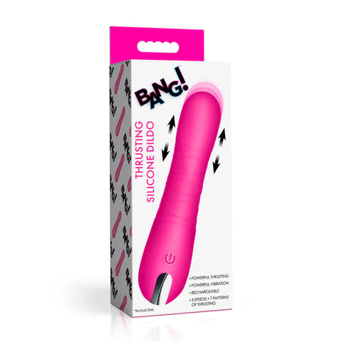 Thrusting Silicone Dildo - Pink Dongs & Dildos