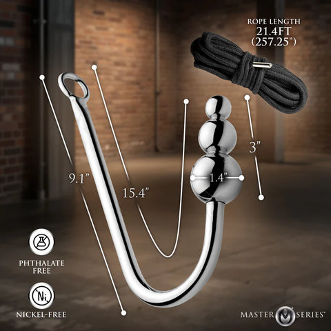 Roped Beaded Anal Hook with Rope Anal Products