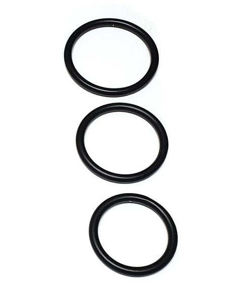 Spartacus Seamless Stainless Steel C-Ring - Black Pack of 3 Penis Enhancement