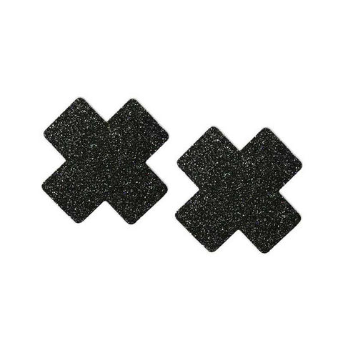 Glitter Cross Brilliant Black Pasties