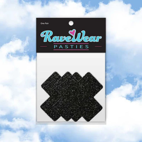 Glitter Cross Brilliant Black Pasties