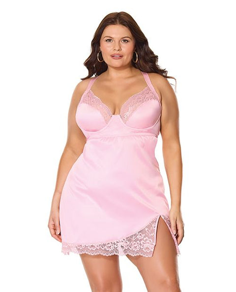 Kissed by Satin Underwire Chemise Lingerie