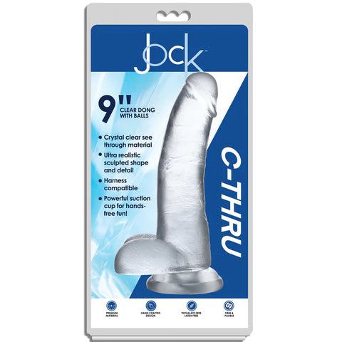 Jock C-Thru Dildo w/ Balls  - 9 Inch