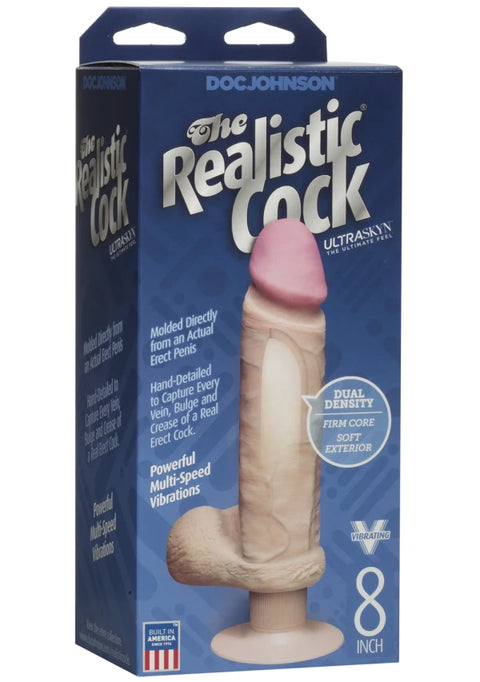 The Realistic Cock Vibrating - 8" White