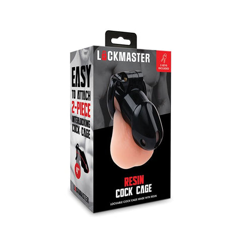 Lockmaster 4" Resin Cock Cage - Black Fetish
