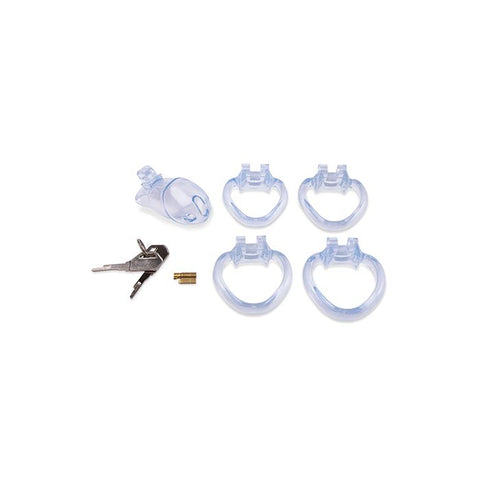 Lockmaster 3.5" Side Lock Resin Cock Cage - Clear Fetish