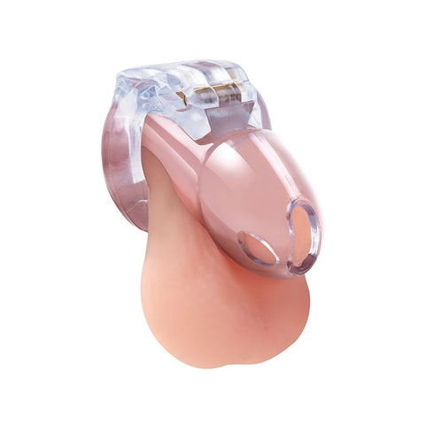 Lockmaster 3.5" Side Lock See Thru Chastity Cage - Clear Fetish