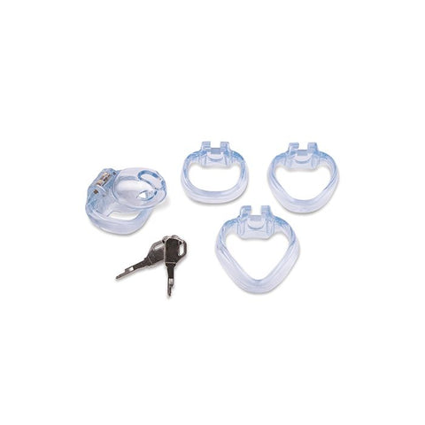 Lockmaster 3.5" Side Lock See Thru Chastity Cage - Clear Fetish