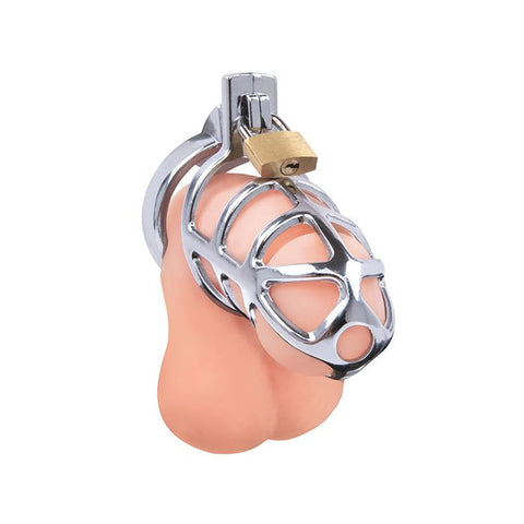 Lockmaster 3.75" Stainless Steel Prisoner Cock Cage - Silver Fetish