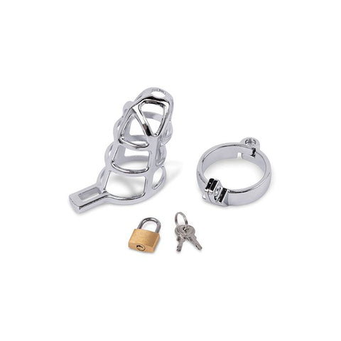 Lockmaster 3.75" Stainless Steel Prisoner Cock Cage - Silver Fetish