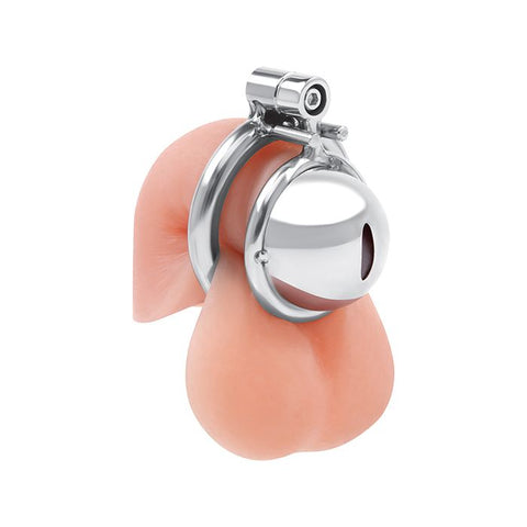 Lockmaster Stainless Steel Inverted Micro Chastity Cage - Silver Fetish