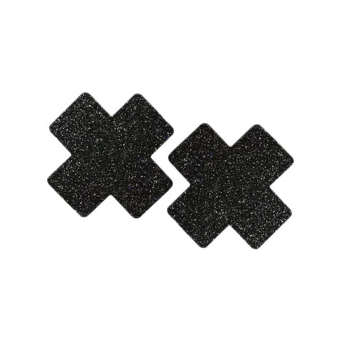 Glitter Cross Brilliant Black Pasties