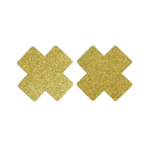 Glitter Cross Golden Yellow Pasties