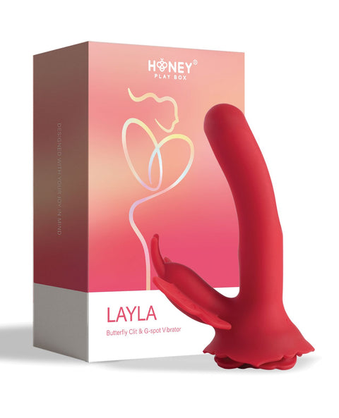 Layla Rosy Butterfly Clit Stimulator Flapping G-Spot Vibrator - Red