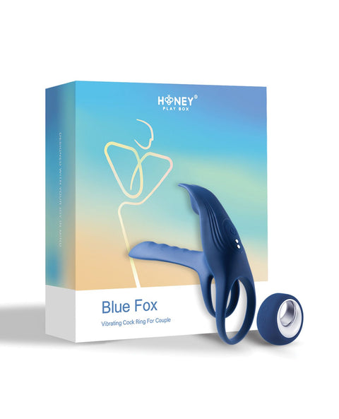 Blue Fox Vibrating Girth Enhancer Penis Sleeve - Blue