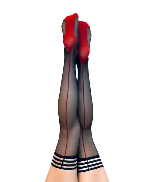 Angelica: Black Fishnet Rhinestone Thigh-Highs