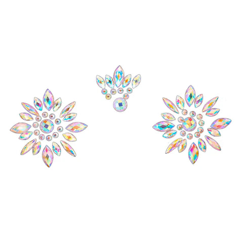 Jeweled Brilliant Cut Center Diamond Pasties 3 Pc