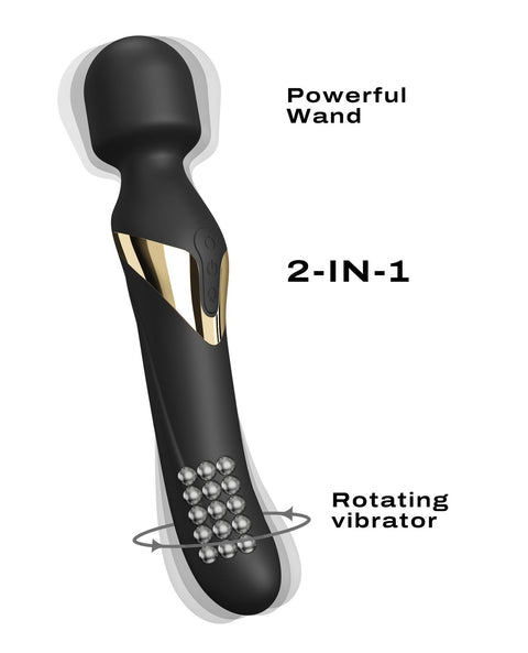 Dorcel Dual Orgasms Wand - Black/Gold Vibrators