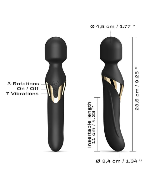 Dorcel Dual Orgasms Wand - Black/Gold Vibrators