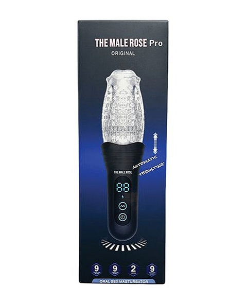 The Male Rose Pro Thrusting Rotating & Vibrating 3D Masturbator - Black Dolls & Masturbators