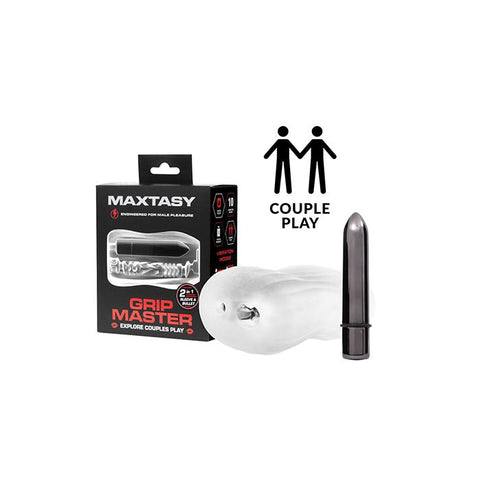 Maxtasy Grip Master Sleeve & Bullet - Clear Dolls & Masturbators