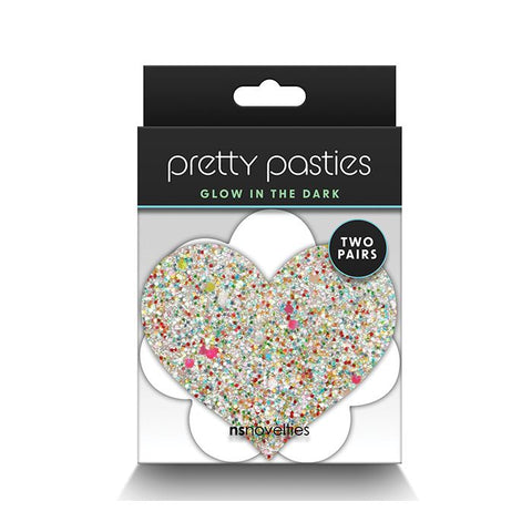 Pretty Pasties Heart & Flower Glow in the Dark - 2 Pair