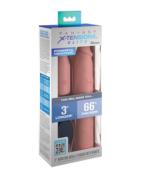 Fantasy X-tensions Elite 9" Sleeve Vibrating 3" Plug w/Remote Penis Enhancement