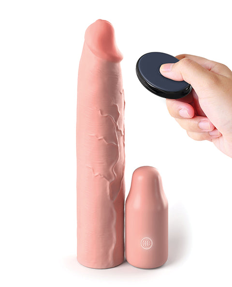 Fantasy X-tensions Elite 9" Sleeve Vibrating 3" Plug w/Remote Light Penis Enhancement