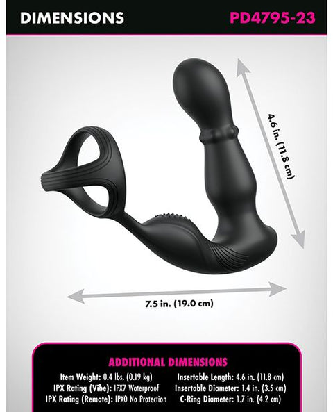 Anal Fantasy Elite Ass-Gasm Slide & Glide P-Spot Stimulator - Black