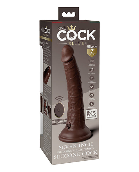 King Cock Elite 7" Dual Density Vibrating Silicone Cock w/Remote