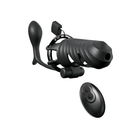 Fantasy C-Ringz Remote Controlled Vibrating Cock Blocker w/Ass-Gasam Plug Fetish