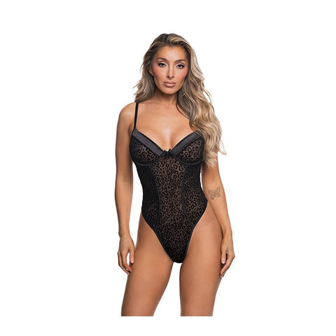 Wild Thing Underwire Teddy - Black Leopard Lingerie