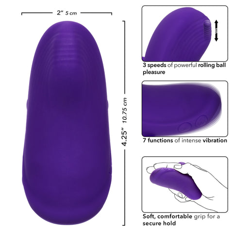 Envy Handheld Rolling Ball Silicone Rechargeable Massager - Purple Vibrators
