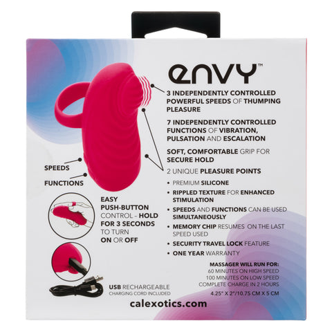 Envy Handheld Thumping Rechargeable Silicone Massager - Pink