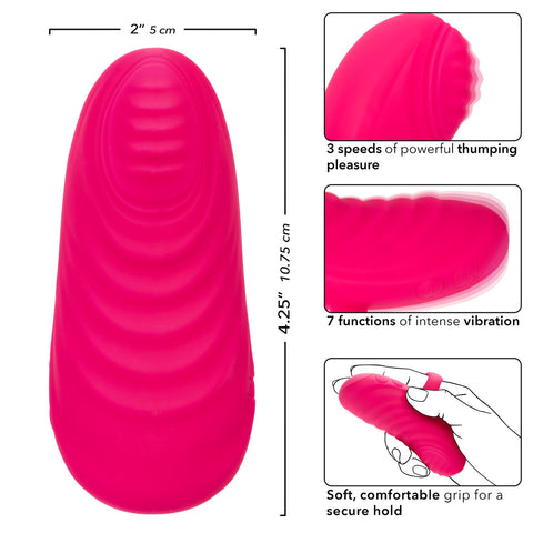 Envy Handheld Thumping Rechargeable Silicone Massager - Pink