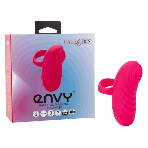 Envy Handheld Thumping Rechargeable Silicone Massager - Pink