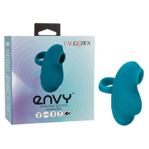 Envy Handheld Suction Rechargeable Silicone Massager - Blue