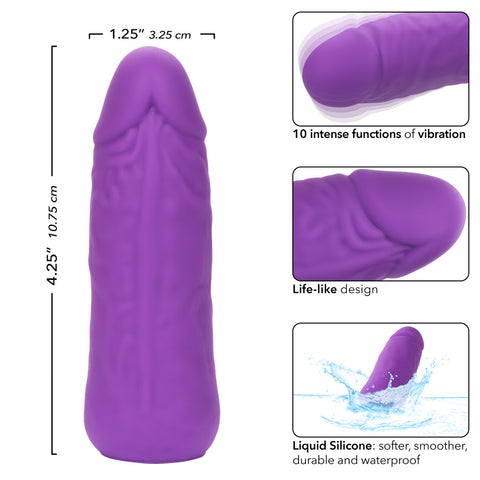 Mini Vibrating Studs Rechargeable Silicone Vibrator - Purple Vibrators