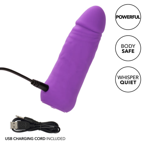Mini Vibrating Studs Rechargeable Silicone Vibrator - Purple Vibrators