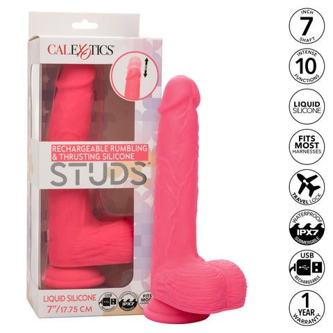 Rechargeable Rumbling & Thrusting Silicone Studs