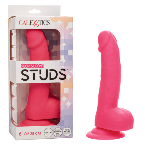 Neon Silicone Studs Dildo 6in