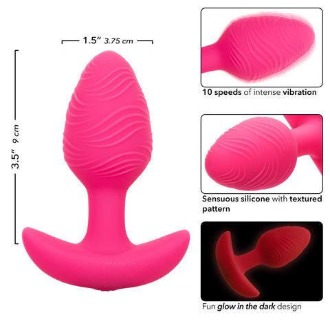 Cheeky Rechargeable Silicone Glow in The Dark Butt Plug - Pink Anal Products