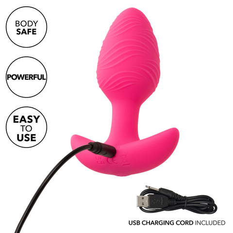 Cheeky Rechargeable Silicone Glow in The Dark Butt Plug - Pink Anal Products