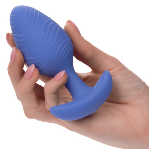 Cheeky Rechargeable Silicone Glow in The Dark Butt Plug - Large - Blue