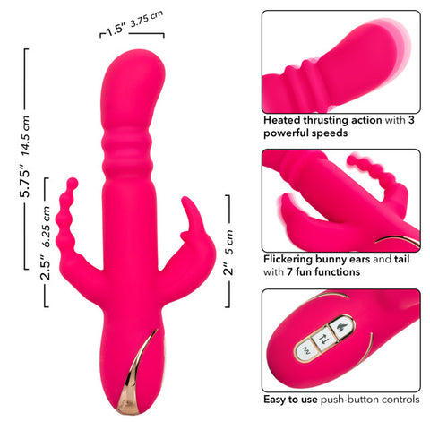 Jack Rabbit® Signature Heated Silicone Triple Fantasy Rabbit Vibrators