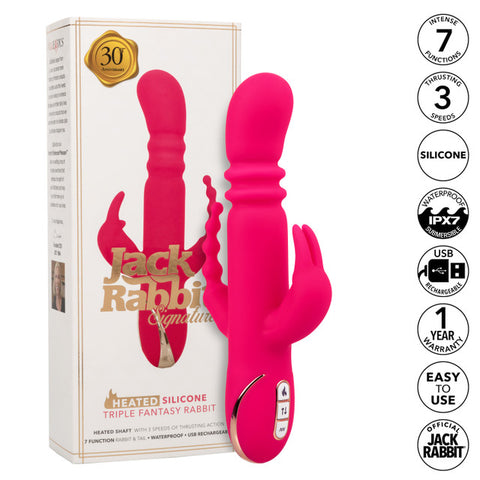 Jack Rabbit® Signature Heated Silicone Triple Fantasy Rabbit Vibrators