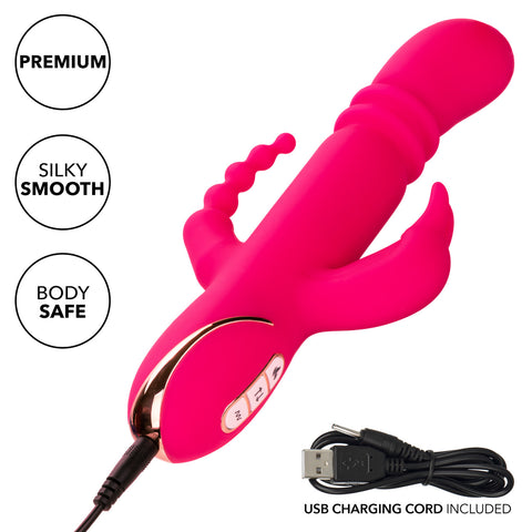 Jack Rabbit® Signature Heated Silicone Triple Fantasy Rabbit Vibrators