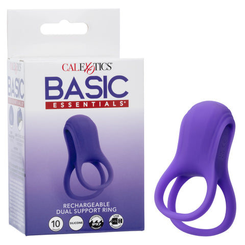 Basic Essentials® Rechargeable Dual Support Ring Penis Enhancement