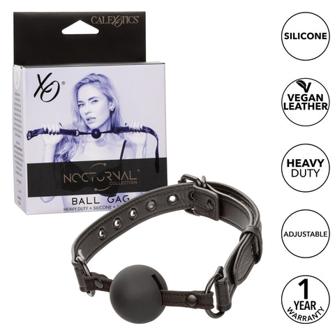 Nocturnal Collection Adjustable Silicone Ball Gag - Black